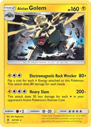 'Pokemon - 'Alolan Golem 042/145  - Holofoil Blister Exclusives - Promo