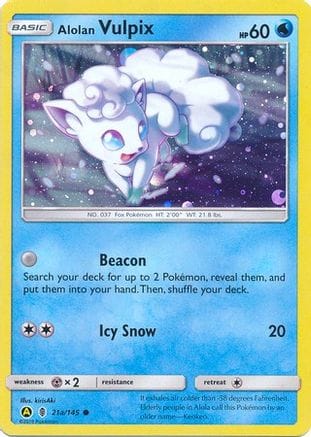 'Pokemon - 'Alolan Vulpix 21a/145  - Holofoil Alternate Art Promos - Promo