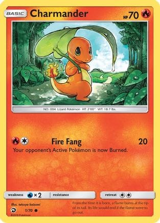 'Pokemon - 'Charmander 001/70  - Reverse Holofoil Dragon Majesty - Common