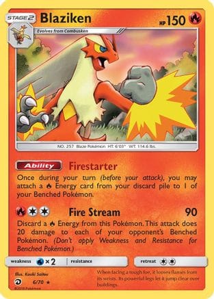 'Pokemon - 'Blaziken 006/70  - Holofoil Dragon Majesty - Holo Rare