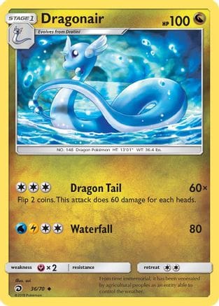 'Pokemon - 'Dragonair 036/70  - Reverse Holofoil Dragon Majesty - Uncommon