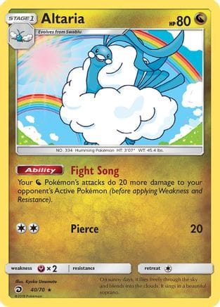 'Pokemon - 'Altaria 040/70  - Reverse Holofoil Dragon Majesty - Holo Rare