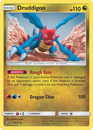 'Pokemon - 'Druddigon 045/70  - Reverse Holofoil Dragon Majesty - Uncommon