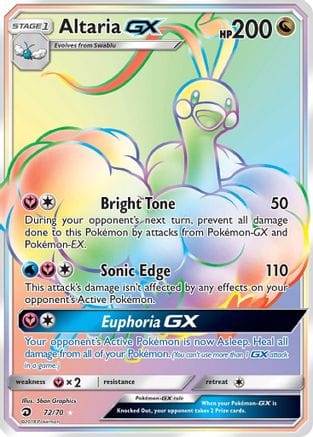 'Pokemon - 'Altaria GX (Secret) 072  - Holofoil Dragon Majesty - Secret Rare