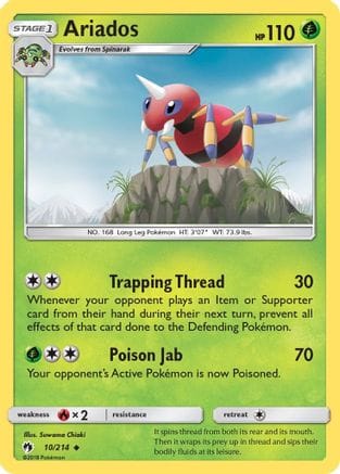 'Pokemon - 'Ariados 010  SM  Lost Thunder - Uncommon