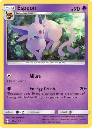 'Pokemon - 'Espeon 089/214  SM  Lost Thunder - Rare
