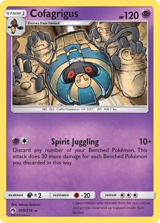 'Pokemon - 'Cofagrigus 100  - Reverse Holofoil SM  Lost Thunder - Rare