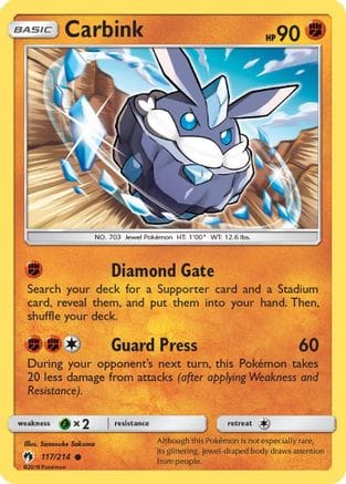 'Pokemon - 'Carbink (117) 117  SM  Lost Thunder - Common