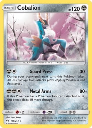 'Pokemon - 'Cobalion 129  - Reverse Holofoil SM  Lost Thunder - Holo Rare