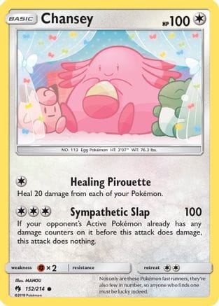 'Pokemon - 'Chansey 152/214  - Reverse Holofoil SM  Lost Thunder - Common