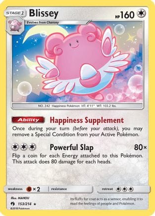 'Pokemon - 'Blissey 153/214  - Holofoil SM  Lost Thunder - Holo Rare