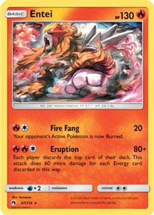 'Pokemon - 'Entei 047/214  - Holofoil Deck Exclusives - Holo Rare