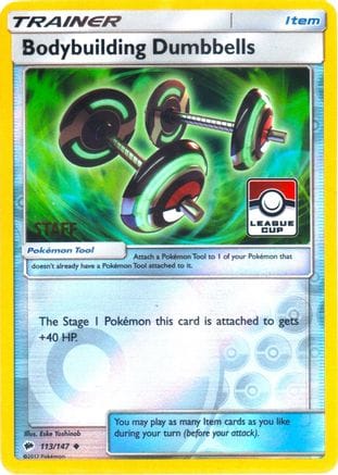 'Pokemon - 'Bodybuilding Dumbbells 113/147  - Reverse Holofoil League & Championship Cards - Promo