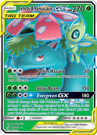 'Pokemon - 'Celebi & Venusaur GX (Full Art) 159  - Holofoil SM  Team Up - Ultra Rare