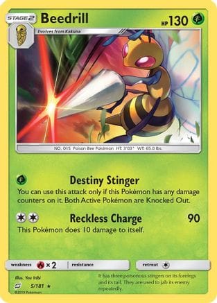 'Pokemon - 'Beedrill 005  SM  Team Up - Rare