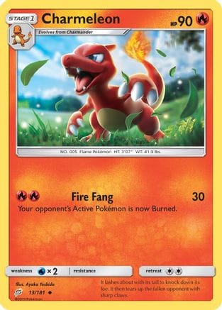 'Pokemon - 'Charmeleon 013/181  - Reverse Holofoil SM  Team Up - Uncommon