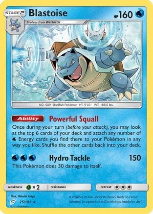'Pokemon - 'Blastoise 025/181  SM  Team Up - Rare