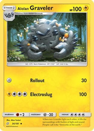 'Pokemon - 'Alolan Graveler 036/181  SM  Team Up - Uncommon