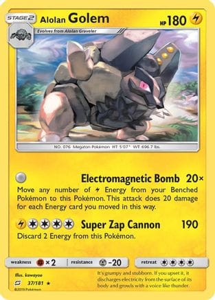'Pokemon - 'Alolan Golem 037/181  SM  Team Up - Rare