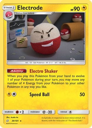 'Pokemon - 'Electrode 039/181  - Holofoil SM  Team Up - Holo Rare