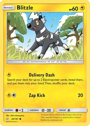 'Pokemon - 'Blitzle 044  - Reverse Holofoil SM  Team Up - Common
