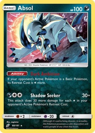 'Pokemon - 'Absol 088/181  - Reverse Holofoil SM  Team Up - Holo Rare