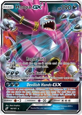'Pokemon - 'Hoopa GX 096/181  - Holofoil SM  Team Up - Ultra Rare