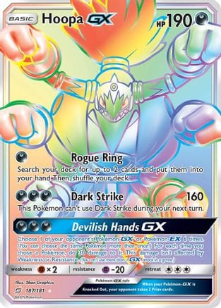 'Pokemon - 'Hoopa GX (Secret) 187  - Holofoil SM  Team Up - Secret Rare