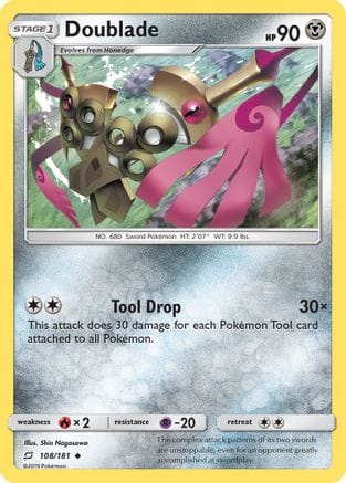 'Pokemon - 'Doublade 108  - Reverse Holofoil SM  Team Up - Uncommon
