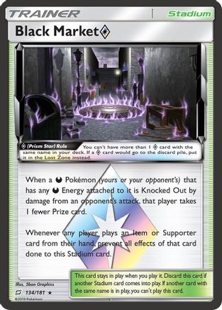 'Pokemon - 'Black Market Prism Star 134/181  - Holofoil SM  Team Up - Prism Rare
