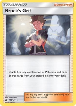 'Pokemon - 'Brock's Grit 135/181  - Reverse Holofoil SM  Team Up - Uncommon