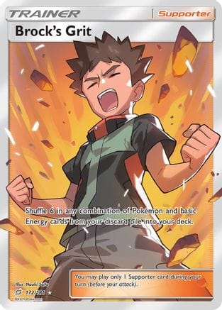 'Pokemon - 'Brock's Grit (Full Art) 172  - Holofoil SM  Team Up - Ultra Rare
