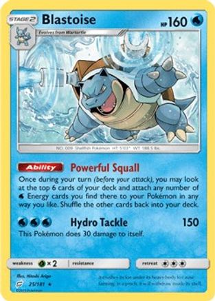'Pokemon - 'Blastoise 025/181  - Holofoil Deck Exclusives - Holo Rare