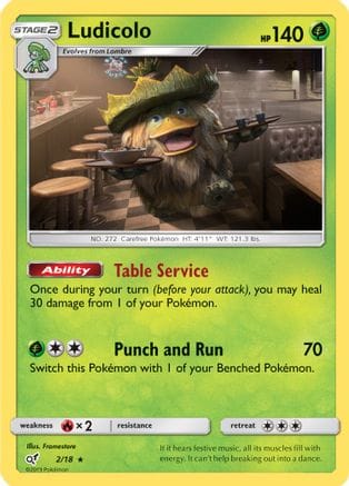 'Pokemon - 'Ludicolo 002/18  - Holofoil Detective Pikachu - Rare