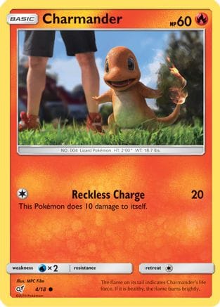 'Pokemon - 'Charmander (Holo Common) 004/18  - Holofoil Detective Pikachu - Common