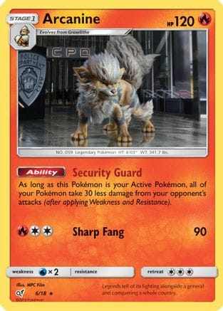 'Pokemon - 'Arcanine 006/18  - Holofoil Detective Pikachu - Rare
