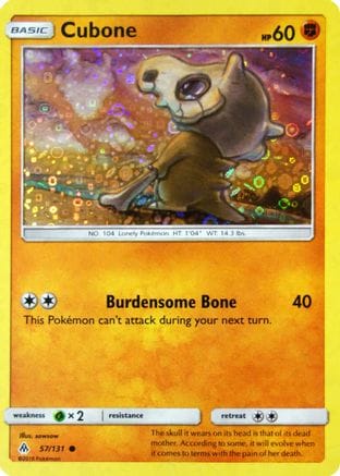 'Pokemon - 'Cubone 057/131  - Holofoil Miscellaneous Cards & Products - Promo