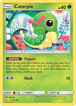 'Pokemon - 'Caterpie 002/214  SM  Unbroken Bonds - Common
