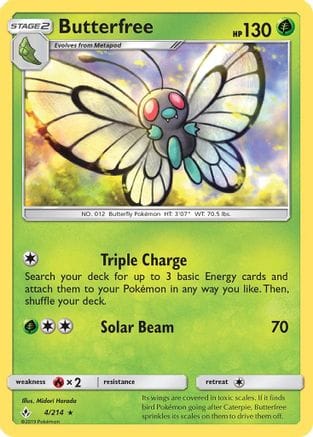 'Pokemon - 'Butterfree 004/214  SM  Unbroken Bonds - Rare