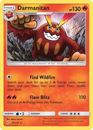 'Pokemon - 'Darmanitan 024/214  SM  Unbroken Bonds - Rare