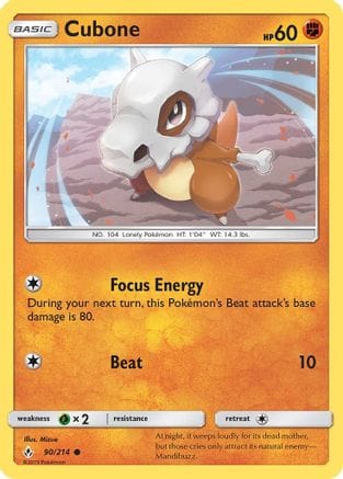 'Pokemon - 'Cubone 090/214  SM  Unbroken Bonds - Common