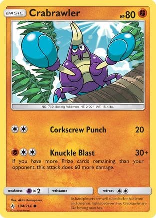 'Pokemon - 'Crabrawler 104/214  SM  Unbroken Bonds - Common