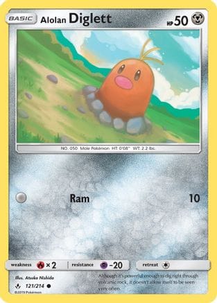 'Pokemon - 'Alolan Diglett 121  SM  Unbroken Bonds - Common