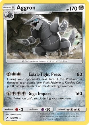 'Pokemon - 'Aggron 125/214  SM  Unbroken Bonds - Rare