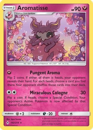 'Pokemon - 'Aromatisse 142/214  SM  Unbroken Bonds - Rare