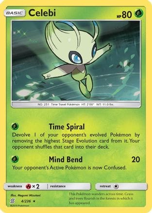 'Pokemon - 'Celebi 004/236  - Reverse Holofoil SM  Unified Minds - Holo Rare