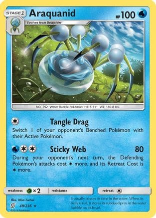 'Pokemon - 'Araquanid 049  - Reverse Holofoil SM  Unified Minds - Rare