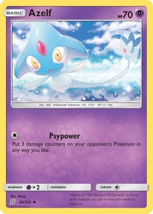 'Pokemon - 'Azelf 085/236  - Reverse Holofoil SM  Unified Minds - Uncommon