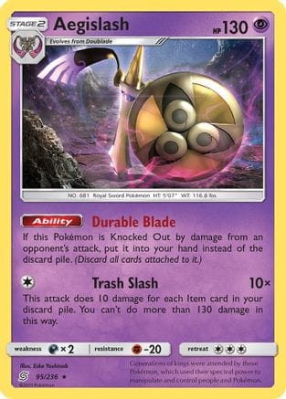 'Pokemon - 'Aegislash 095  - Holofoil SM  Unified Minds - Holo Rare