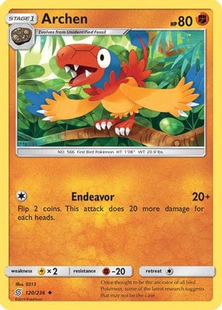 'Pokemon - 'Archen 120  SM  Unified Minds - Uncommon
